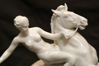 1941 Rosenthal Nude Woman On Horse.  By P.  Anton Grath " The Amazon "