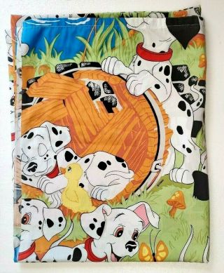Vtg Disney 101 Dalmatians Flat Sheet For Full Size Bed Fabric Material Crafts