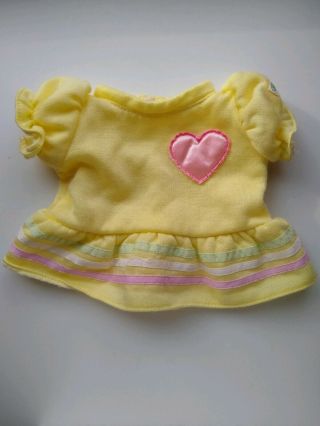 Vintage Cabbage Patch Kids Cpk Doll Clothes Coleco Yellow Pink Heart Dress