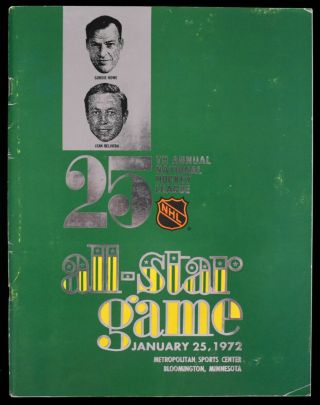 1972 All - Star Game 25th Annual Nhl Hockey Program Howe Jean Beliveau Bobby Orr
