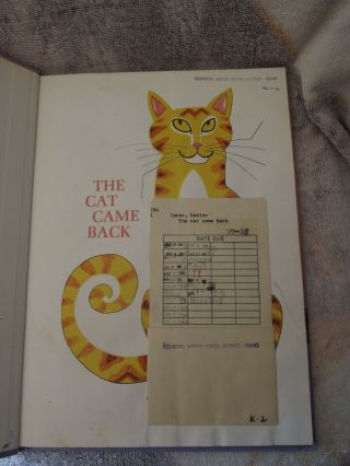 THE CAT CAME BACK DAHLOV IPCAR HC 1971 3