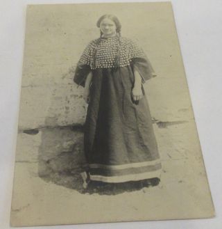 Vintage Woman In Southwest Squaw Dress Real Photo Postcard