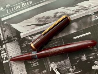 Vintage Restored 1960s Danish Liberty Kollegie Burgundy Gfm Pif Fountain Pen