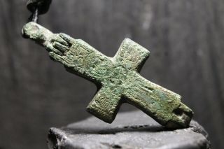 Ancient Viking Bronze Orthodox Encolpion,  Christian Pendant,  9th - 11th century AD 3