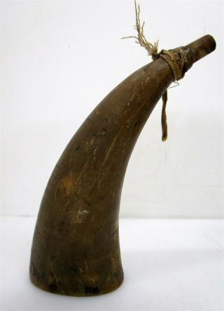Antique 1864 Powder Horn,  With Carved Monogram And Date