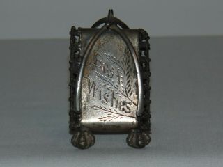 Vintage Antique Victorian Best Wishes Wishbone Silver Plate Napkin Ring C 1880