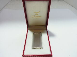 Cartier Paris Gas Lighter Oval Mini Short Trinity Gold Silver