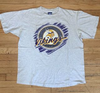 Vintage Minnesota Vikings T - Shirt 2xl Xxl Nfl Football Single Stitch