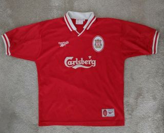 Vintage 90s 1996/97 Liverpool Home Shirt Vintage Liverpool Jersey Large