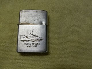 1969 Vintage Zippo Lighter Uscgc Yocona Wmec - 168 With The Coast Gurad Ship