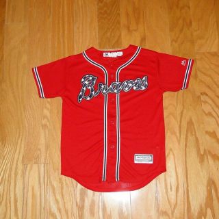 Majestic Craig Kimbrel Atlanta Braves Jersey Size M 10/12 Youth Red Stars Stripe