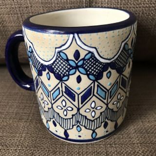 Vtg Javier Servin Hand Painted Talavera Mexico Ceramic Art Pottery Coffee Mug