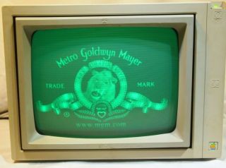Apple Iie Green Monochrome A2m6017 Composite Monitor Display Tilts Vintage