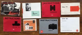 Leitz Instruction Leaflets For Leica Vintage Cameras And Binocular