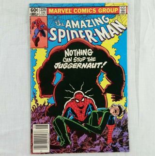 The Spider - Man 229 Juggernaut 1982 Vintage Marvel Comic Book Spiderman