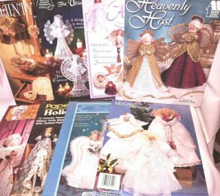 11 Dif.  Vtg Angel Booklets Crafts In Thread Crochet,  Sewing,  Paper Twist,  Etc.