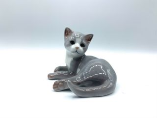 Vintage Royal Copenhagen Denmark Gray Kitten Cat Figurine 514