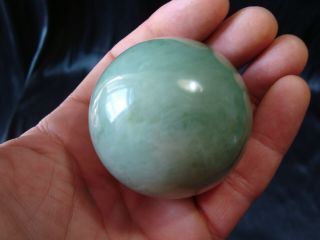 Large Vintage Chinese Celadon Green Jade Sphere