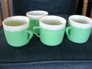 4 Vintage Retro Bolero Therm - O - Ware Insulated Plastic Cups Light Green