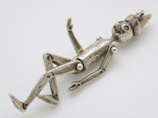 Vintage Solid Silver Italian Made Rare Pinocchio Stamped Figurine Pendant