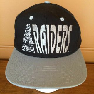 Vintage Los Angeles Raiders Annco Snapback Cap Black Nfl Hat Oakland Football