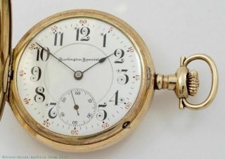 Illinois Pocket Watch,  Burlington,  19 Jewels,  16 Size,  Odd Fellows Case - rf35087 3