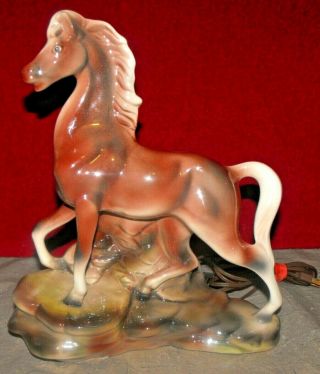 Vintage Maddux Of California Wild Mustang Horse Tv Table Lamp Light