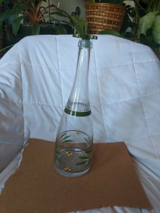 Mid - Century Modern Plastic Clear Carafe With Floral Print Water Diffuser