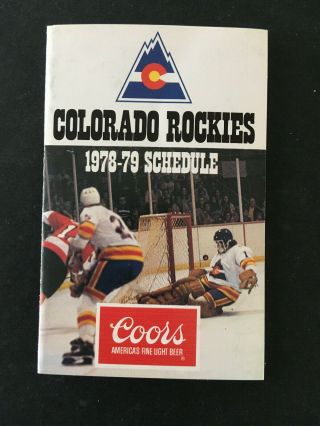 Vintage 1978 - 79 Colorado Rockies Hockey Pocket Schedule Nhl Coors Beer
