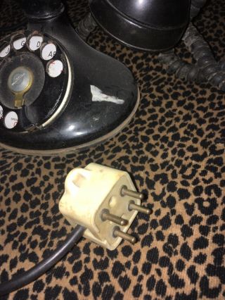 Vintage 1940s WESTERN ELECTRIC Black Rotary Dial Desktop Telephone 3