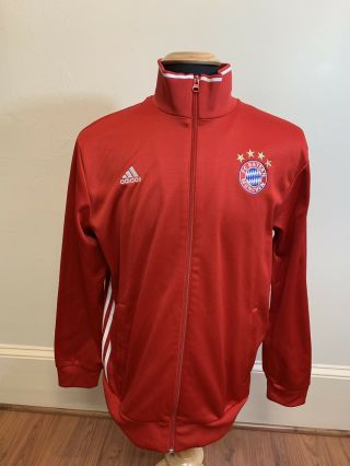 Fc Bayern Munich Red Adidas Warm Up Track Jacket Sz Large Mens Fcb Soccer Futbol