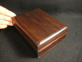 Vintage Chinese C.  1930 Hand Crafted Hongmu Black Rosewood Cigarette Box