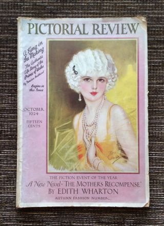 Rare Vintage 1924 Pictorial Review Volume 26: Edith Wharton Novel,  Earl Christy