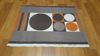 Awesome Rare Vintage Mid Century Retro 70s Grey Orange Recurrence Op Art Fabric