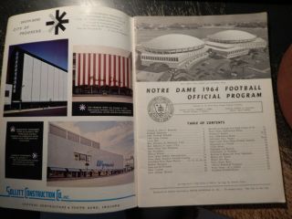 1964 IOWA VS NOTRE DAME COLLEGE FOOTBALL PROGRAM NOTRE DAME STADIUM 2