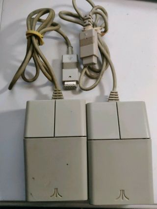 Two Atari Stm1 Computer Mouse Plus Bonus Stuff -,  - B5