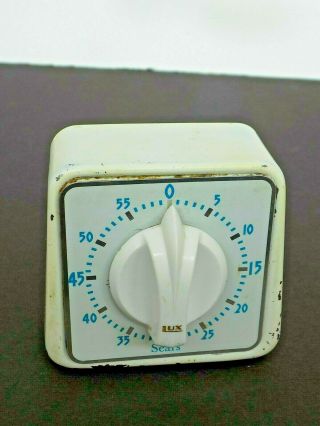 Vintage Sears Lux 60 Minute Timer - - Square Metal/aqua Numbers - - Ticks And Dings