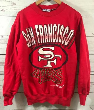 Vtg Vintage San Francisco 49ers Pullover Sweater Size Medium Large Spellout 90s