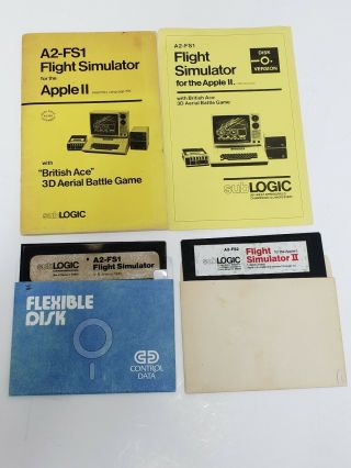 A2 - Fs1 And A2 - Fs2 Flight Simulator - Vintage Apple Ii Computer Games