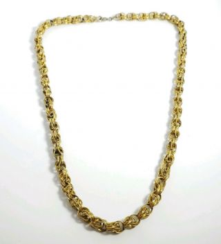 Antique Victorian Yellow Gold Filled Rolled Rolo Double Link Chain Necklace 18 "
