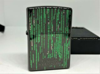 Rare Zippo 2003 Limited Edition " Matrix Reloaded " Code Movie Lighter Black