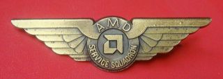 Old Brass Wings Pin Badge: Amd Advanced Micro Devices Wings Pin Service Squadron