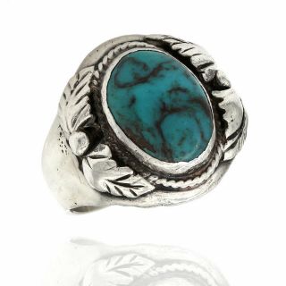 Vintage Navajo Handmade 925 Sterling Silver Turquoise Ring