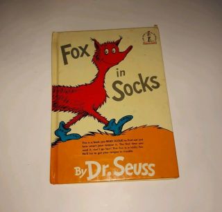 1965 Dr.  Seuss,  Fox In Socks,  First Edition B - 38 W/ Dj,  Children 