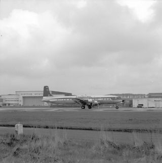 Transair Canada,  Douglas Dc - 7c,  Cf - Tay,  Prestwick,  In 1960s,  Large Size Negative