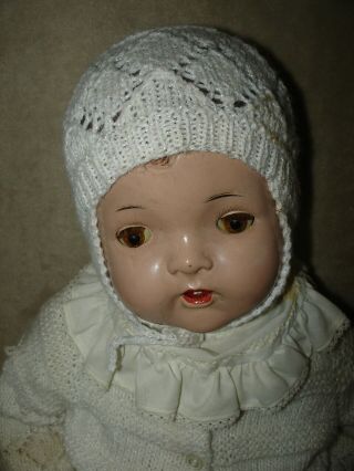 Vintage 1930s Composition And Cloth Baby Doll 24 " Cute Clothes