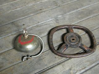 Vintage Pedal Car Steering Wheel And Bell Only
