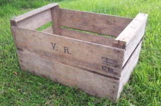 2 X Vintage Wooden Apple Fruit Crates Rustic Old Bushel Box Shabby Chic