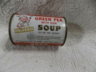 VINTAGE COLLECTIBLE ADVERTISING TIN CAMPELL ' S SOUP FROZEN GREEN PEA - HAM STORE 3