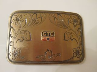 Vintage Gte General Telephone & Electric Belt Buckle Phone Employee Award